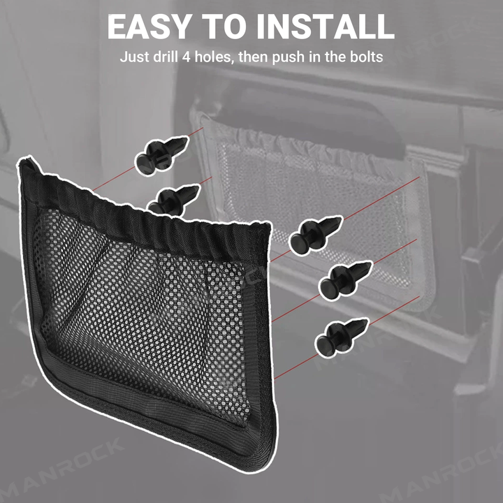 UTV Rear Backrest Storage Nets Backseat Organizer 2PCS for Can-Am Defender Max