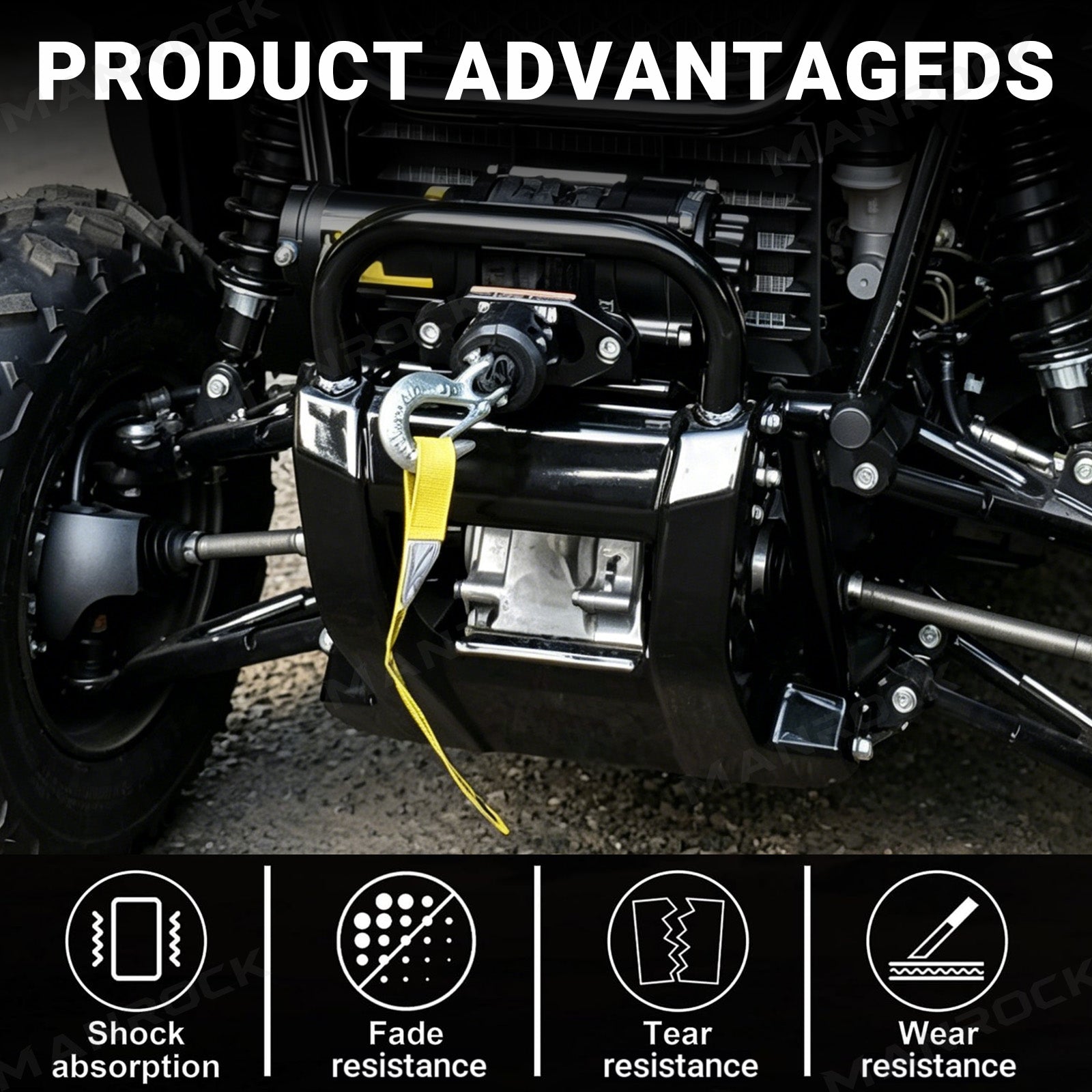 Winch Cable Stopper Rubber Rope Stopper Universal Fit for UTV / ATV