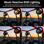 4" Marine Tower Speakers Bluetooth Roll Cage Speakers with RGB Lights 2PCS Universal Fit for UTV / ATV