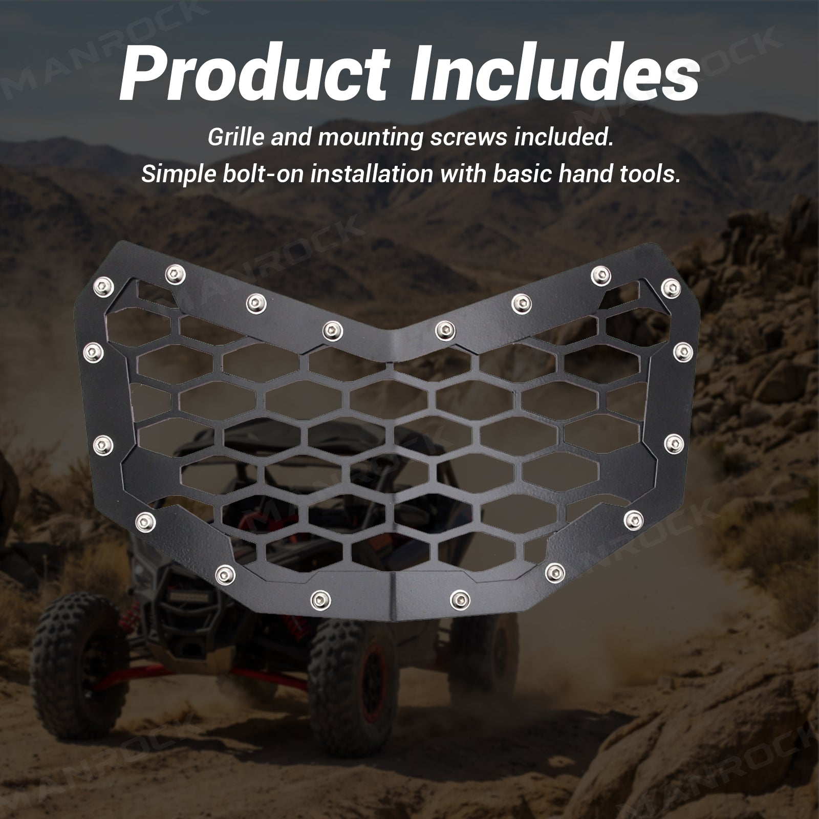 Front Grille Aluminum Radiator Grill Replacement for Can-Am  Maverick X3 / X3 Max