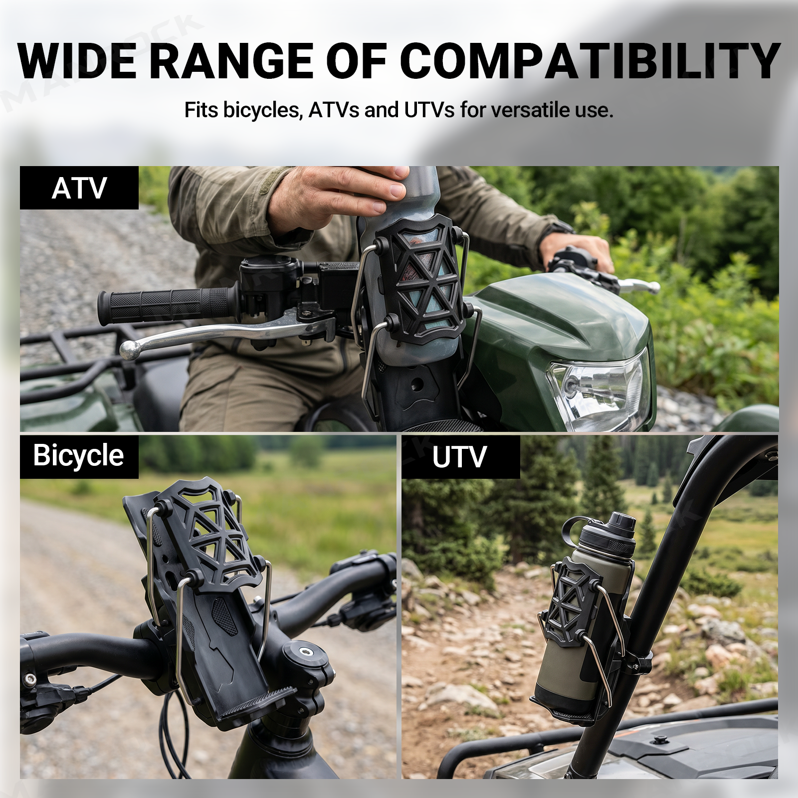 Cup Holder Adjustable 360° Rotating Drink Holder Universal Fit for UTV / ATV