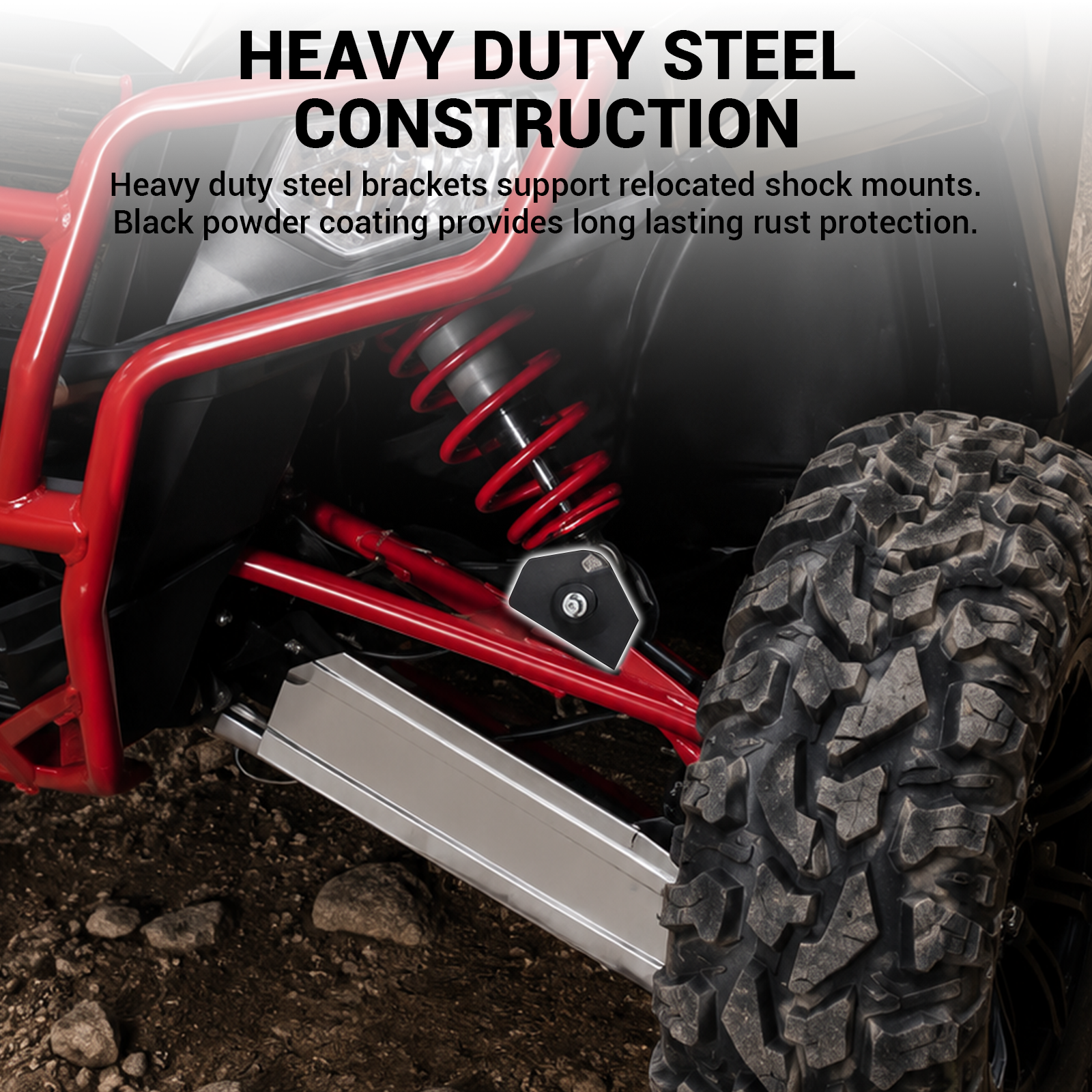 UTV 2 Inch Suspension Lift Kit Shock Relocation Brackets for Polaris RZR
