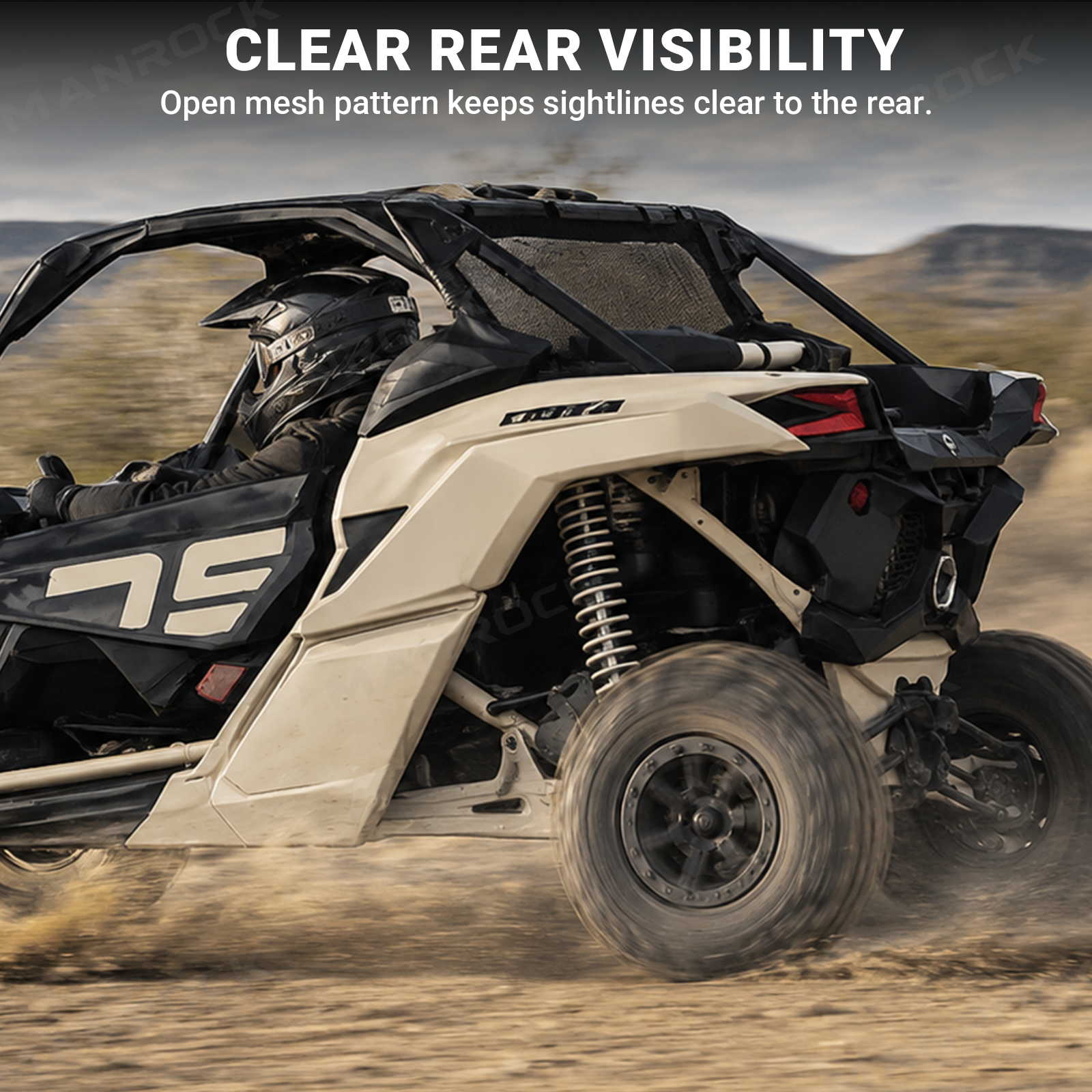 Rear Windshield Mesh Windscreen Net for Can-Am Maverick X3 / X3 Max