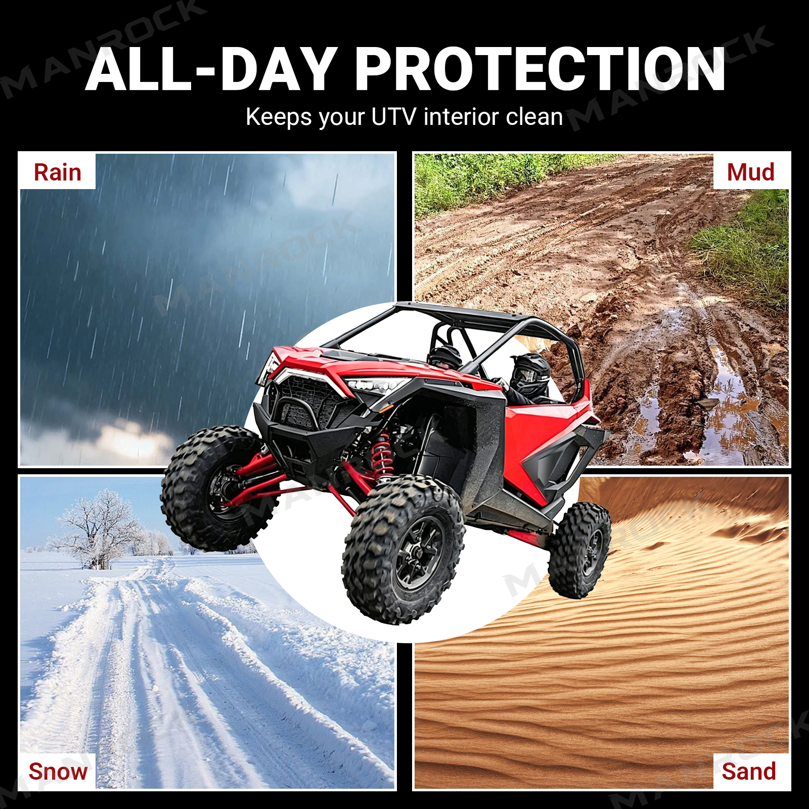 UTV Half Doors Lower Door Panels Inserts 2PCS for Polaris RZR