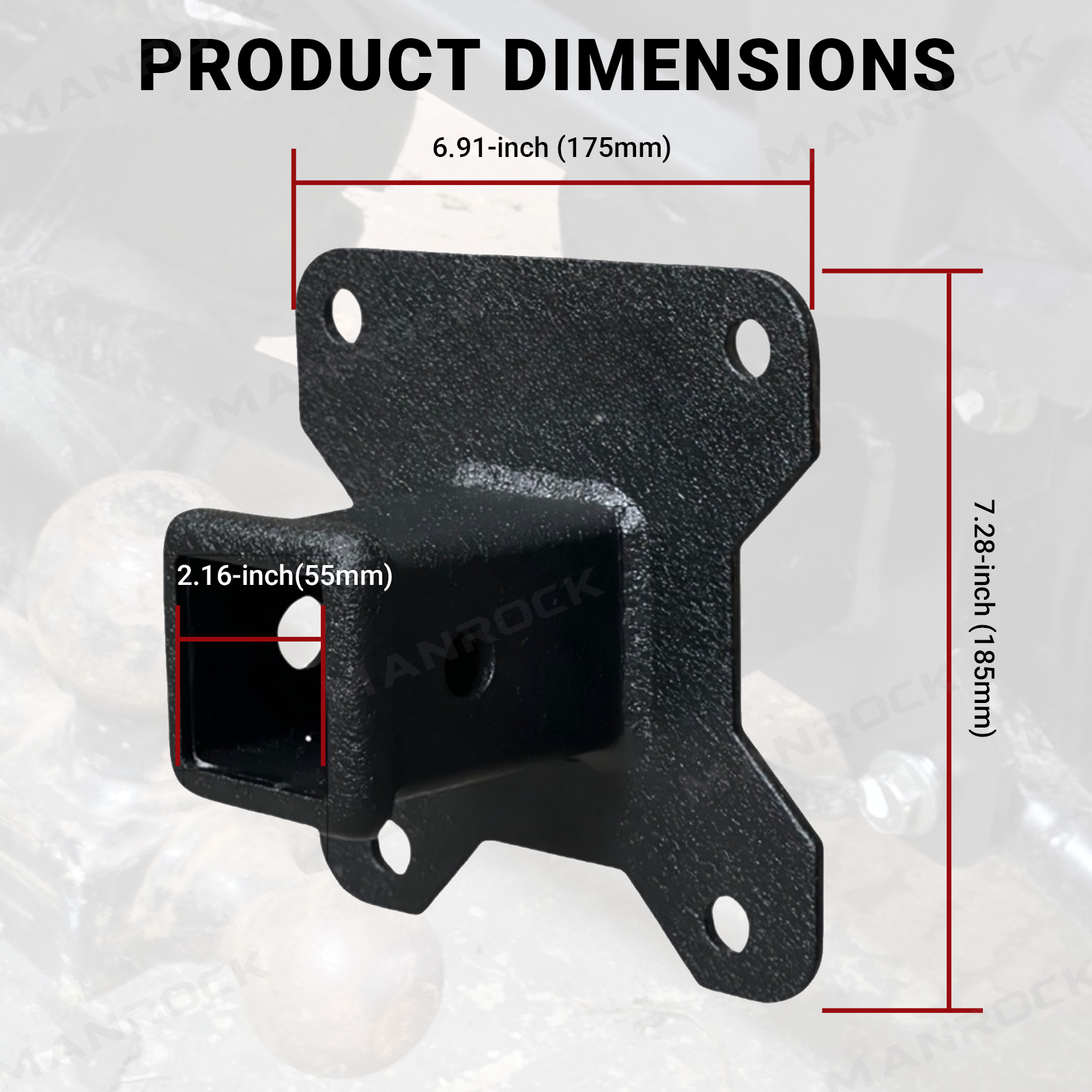 UTV Rear Receiver Hitch 2" Trailer Hitch for Polaris RZR