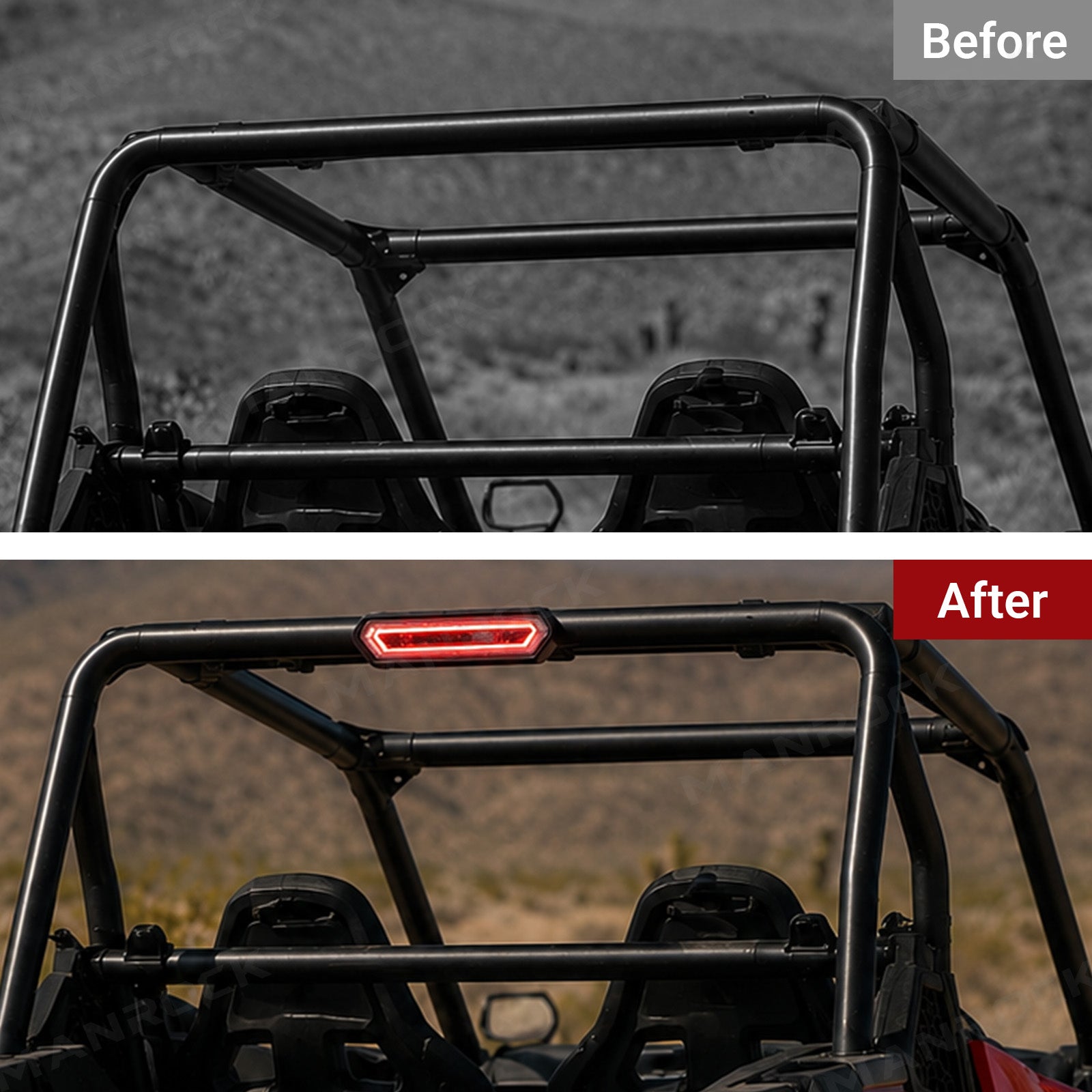 Manrock UTV LED Chase Lights Red Tail Light Bar for 1.75''-2" Roll Bar Universal Fit for Polaris /  Can-Am