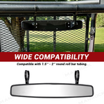 UTV Side Mirrors and Rear View Mirror 3PCS Mirror Kit Universal Fit for 1.75"-2" Roll Bars