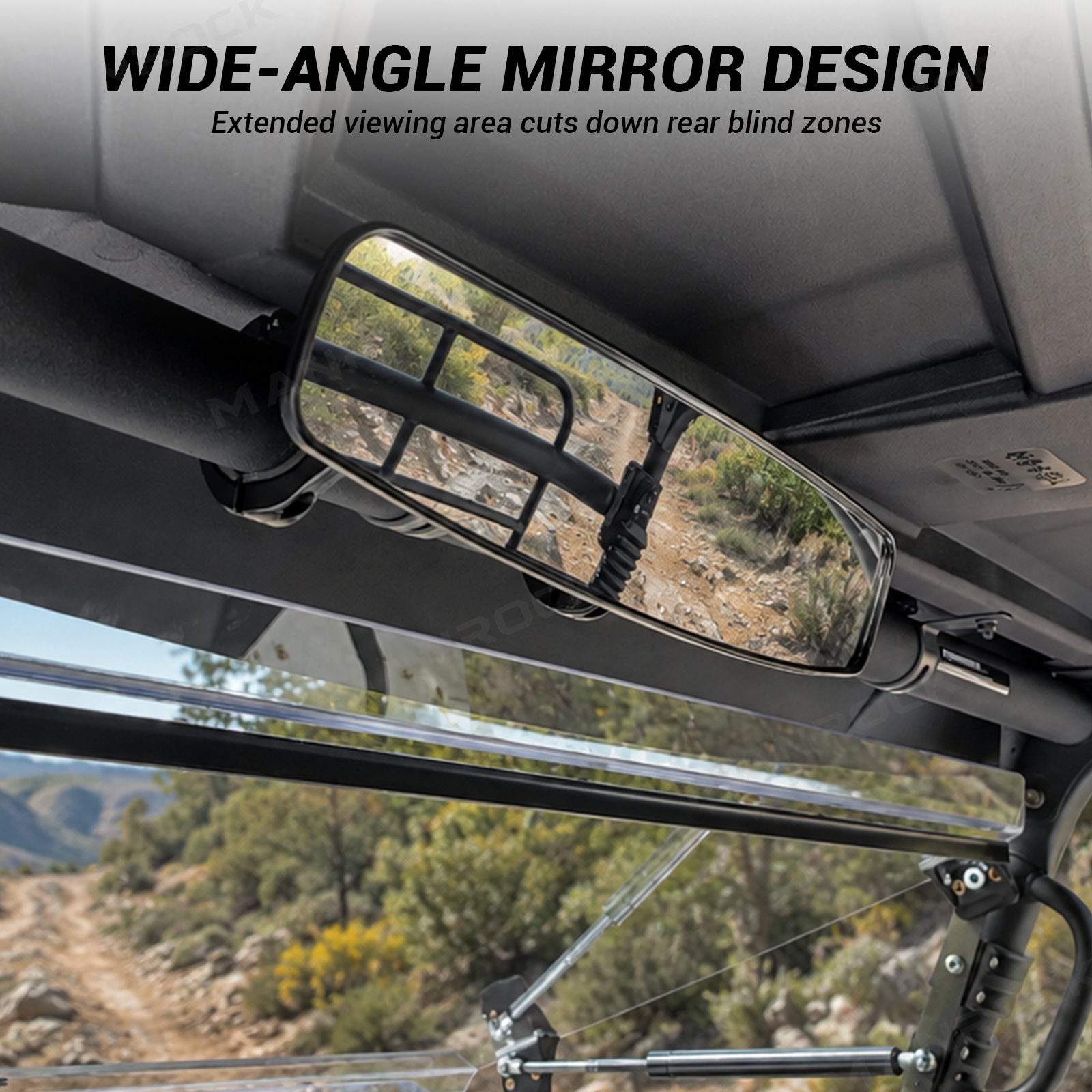 UTV Rear View Mirror Center Mirror for 1.5"-2" Roll Cage Universal Fit for Polaris / Can-Am  / Honda / Kawasaki / CFMOTO