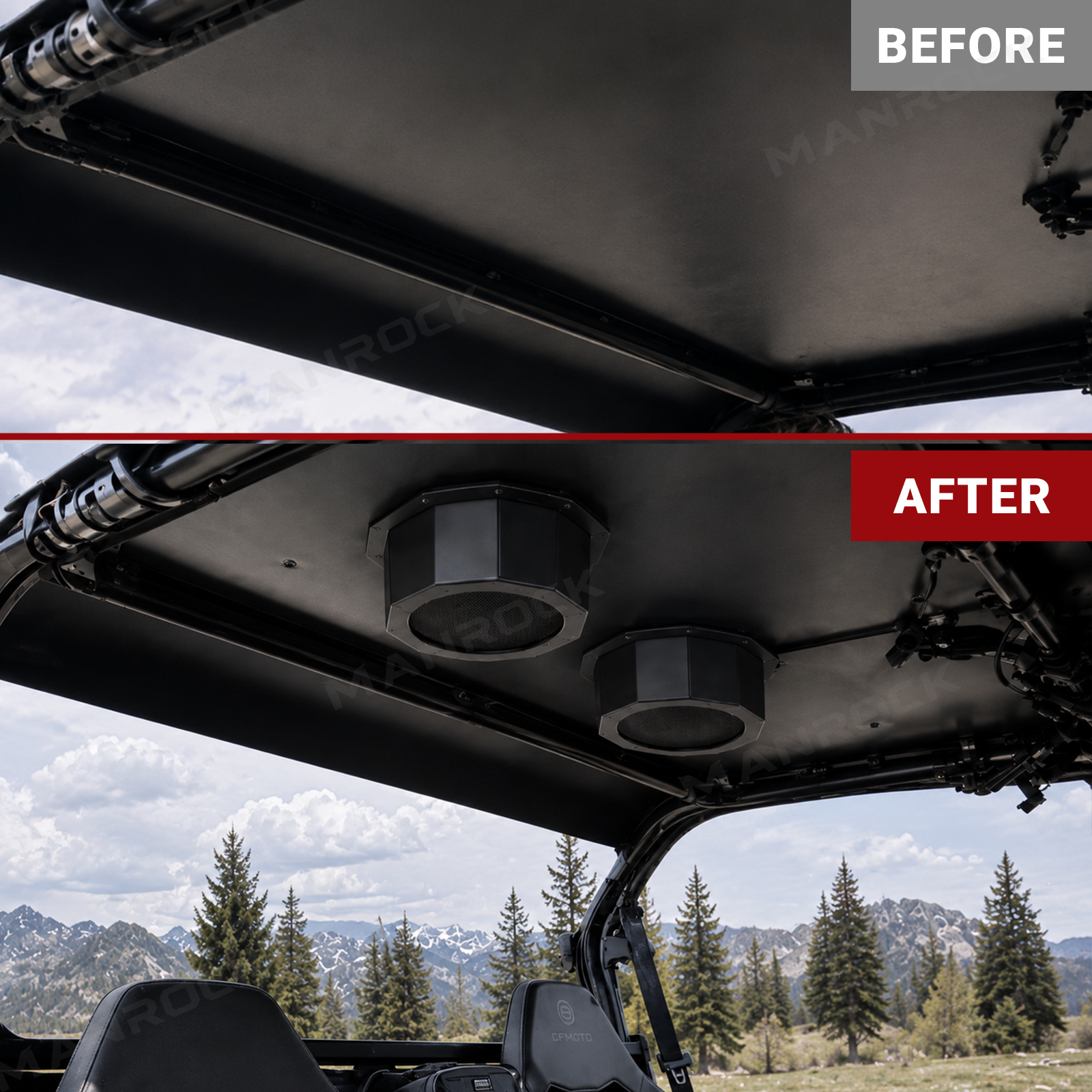 UTV Speaker Pods 6.5" Speaker Enclosure Universal Fit for Polaris / Can-Am / Honda / Kawasaki