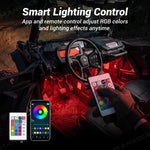 Manrock RGB Interior Light Strips LED Accent Lighting Kit Universal Fit for UTV / ATV