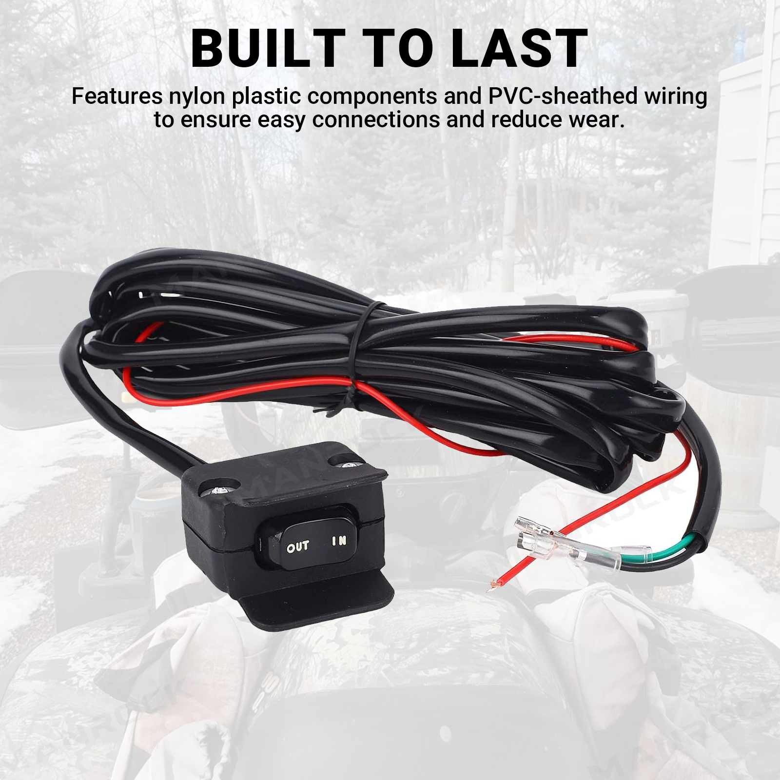 12V Handlebar Winch Switch Rocker Switch Kit Universal Fit for UTV / ATV