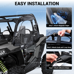 UTV Soft Cab Enclosure Upper Doors with Zipper Side Windows 2PCS for Polaris RZR