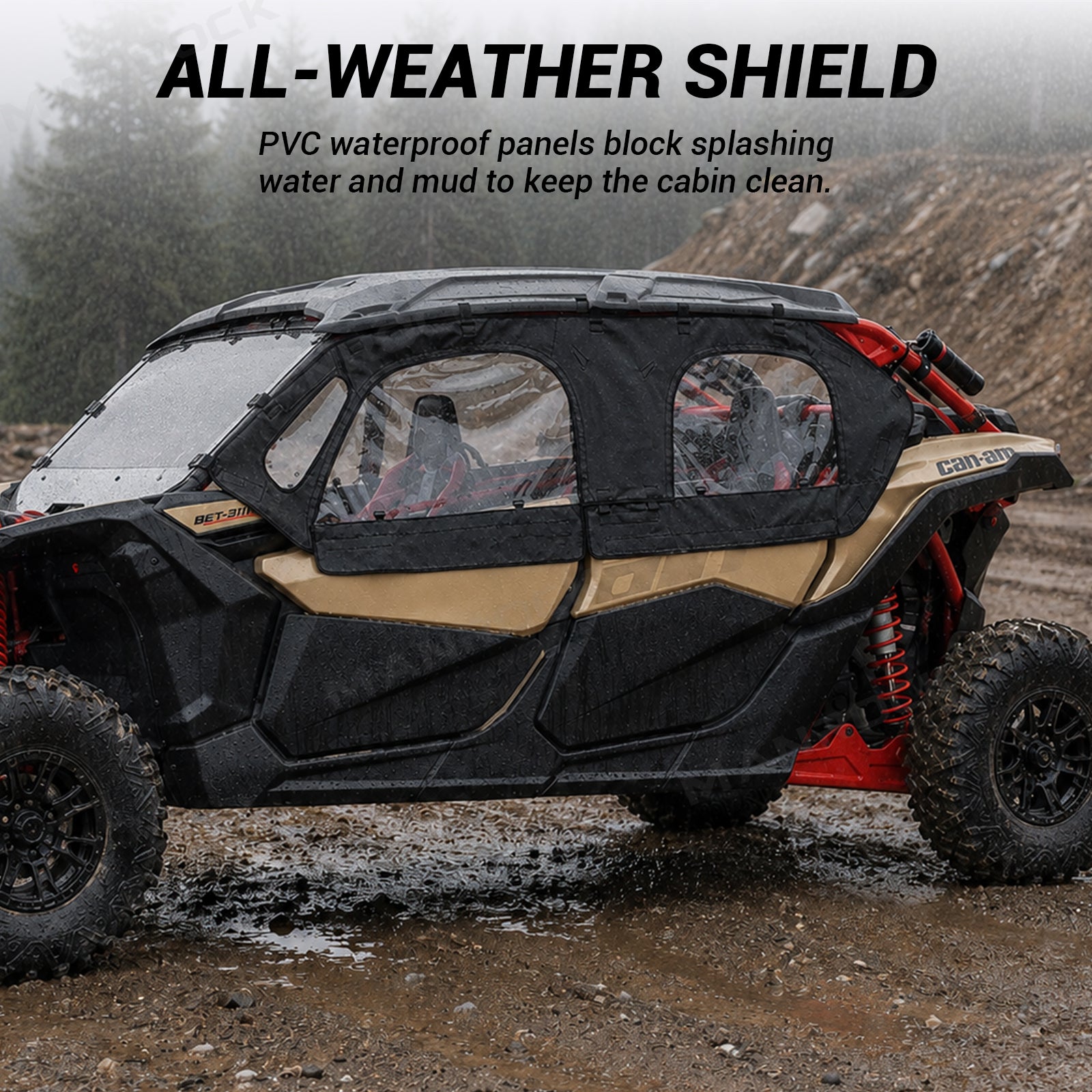 UTV Soft Upper Doors Cab Enclosure Side Windows 2PCS for Can-Am Maverick X3 Max