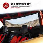 Soft Rear Windshield PVC Windscreen Rear Wind Cover for Can-Am Maverick X3 / X3 Max
