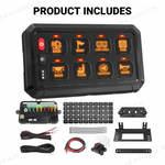 8 Gang Switch Panel RGB Circuit Control Relay System Universal Fit for UTV / ATV