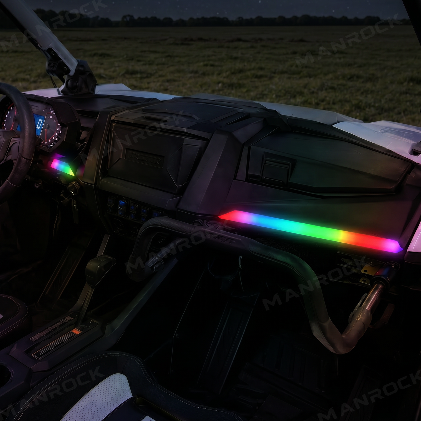 UTV 15" Dash Lights RGB Chasing Dashboard Light Bar Fit for Polaris RZR