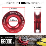 Recovery Ring Winch Snatch Towing Ring 66,000 LBS Universal Fit for UTV / ATV
