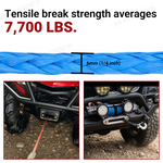 Synthetic Winch Rope Line Cable 1/4" × 50 Ft Universal Fit for UTV / ATV