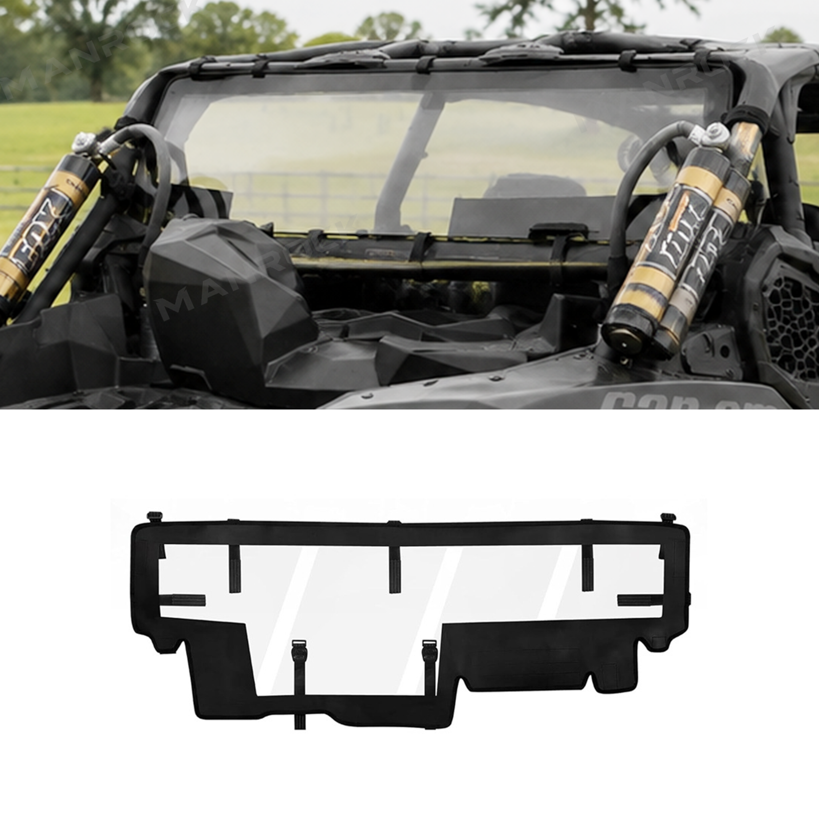 Soft Rear Windshield PVC Windscreen Rear Wind Cover for Can-Am Maverick X3 / X3 Max