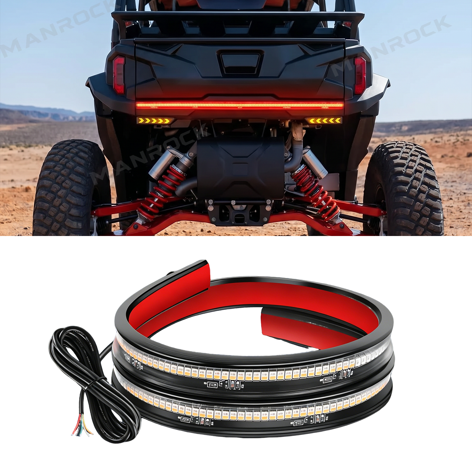 UTV 30" LED Tail Light Bar Strip with Sequential Lighting Universal Fit for Polaris / Can-Am / Kawasaki / Teryx
