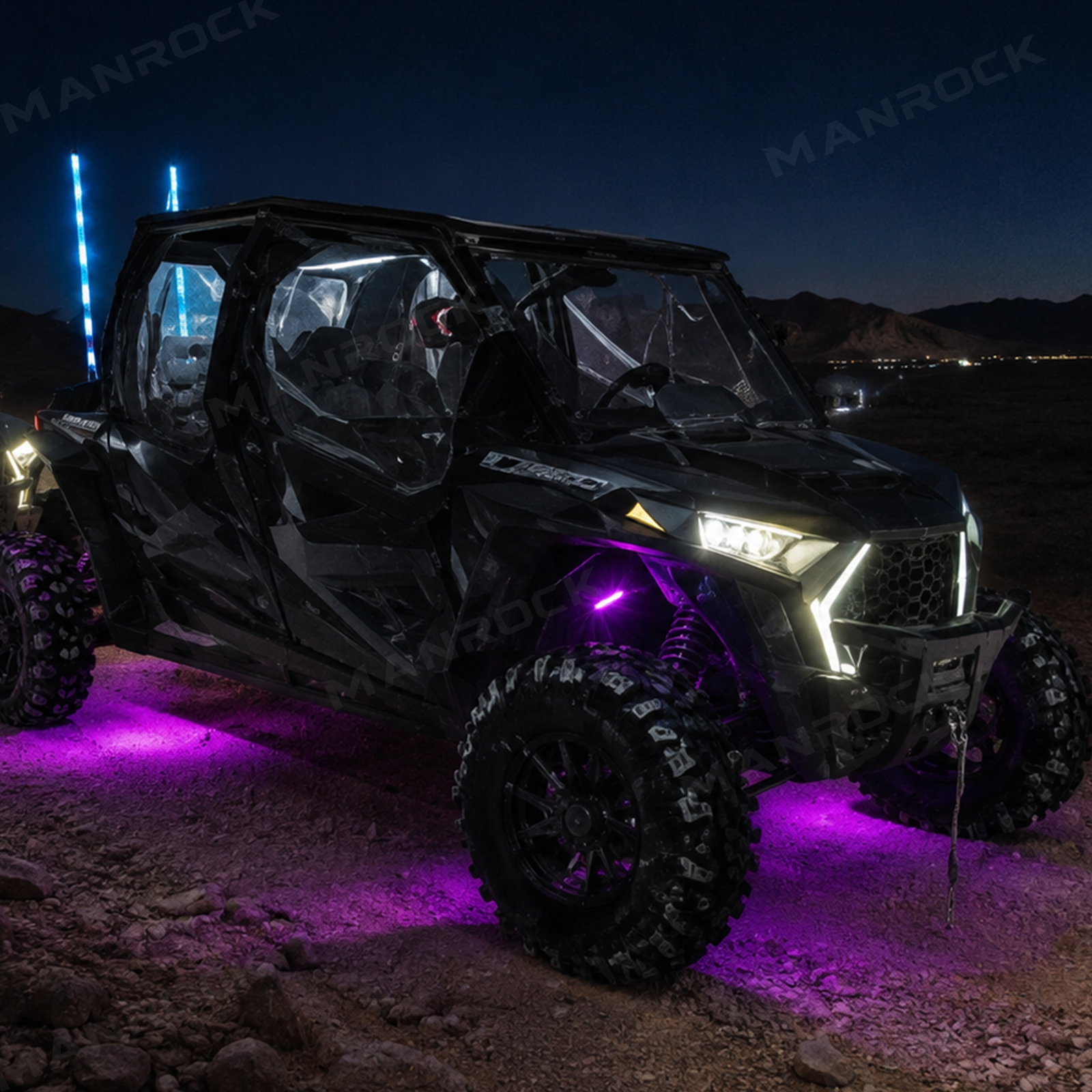 UTV ATV LED Rock Lights RGB Underglow Lights Wheel Well Lights Universal Fit for Polaris / Can-Am / Honda / Kawasaki / CFMOTO