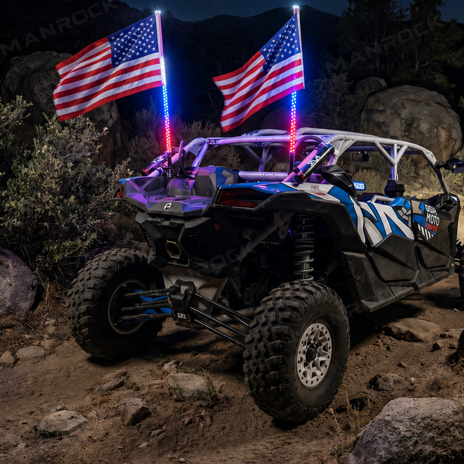 UTV / ATV Whip Lights RGB LED Flag Pole Light Universal Fit for Polaris / Can-Am