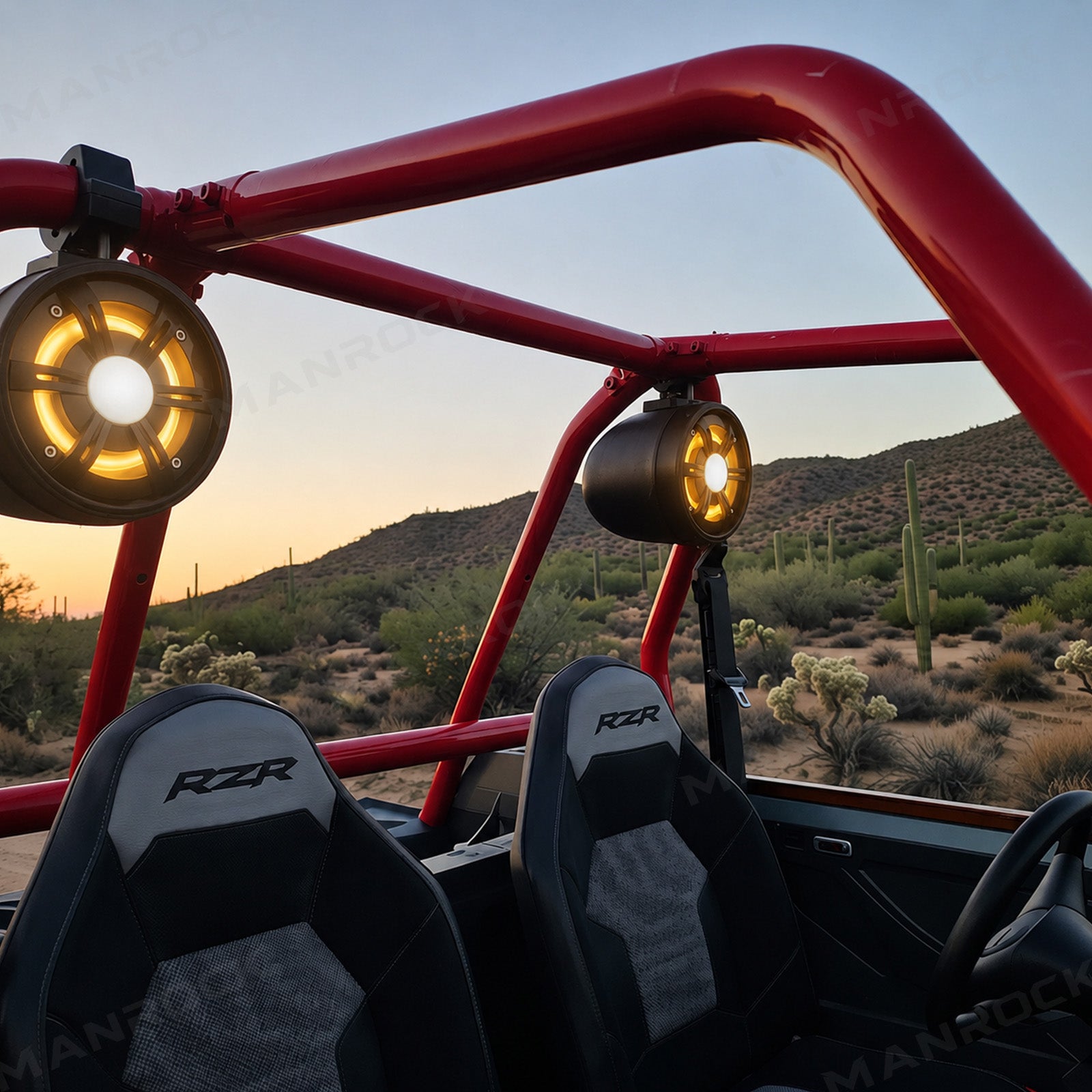 4" Marine Tower Speakers Bluetooth Roll Cage Speakers with RGB Lights 2PCS Universal Fit for UTV / ATV