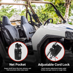 UTV Cup Holder Fabric Drink Holder with Mesh Pocket Universal Fit for 1.5"-2" Roll Cage