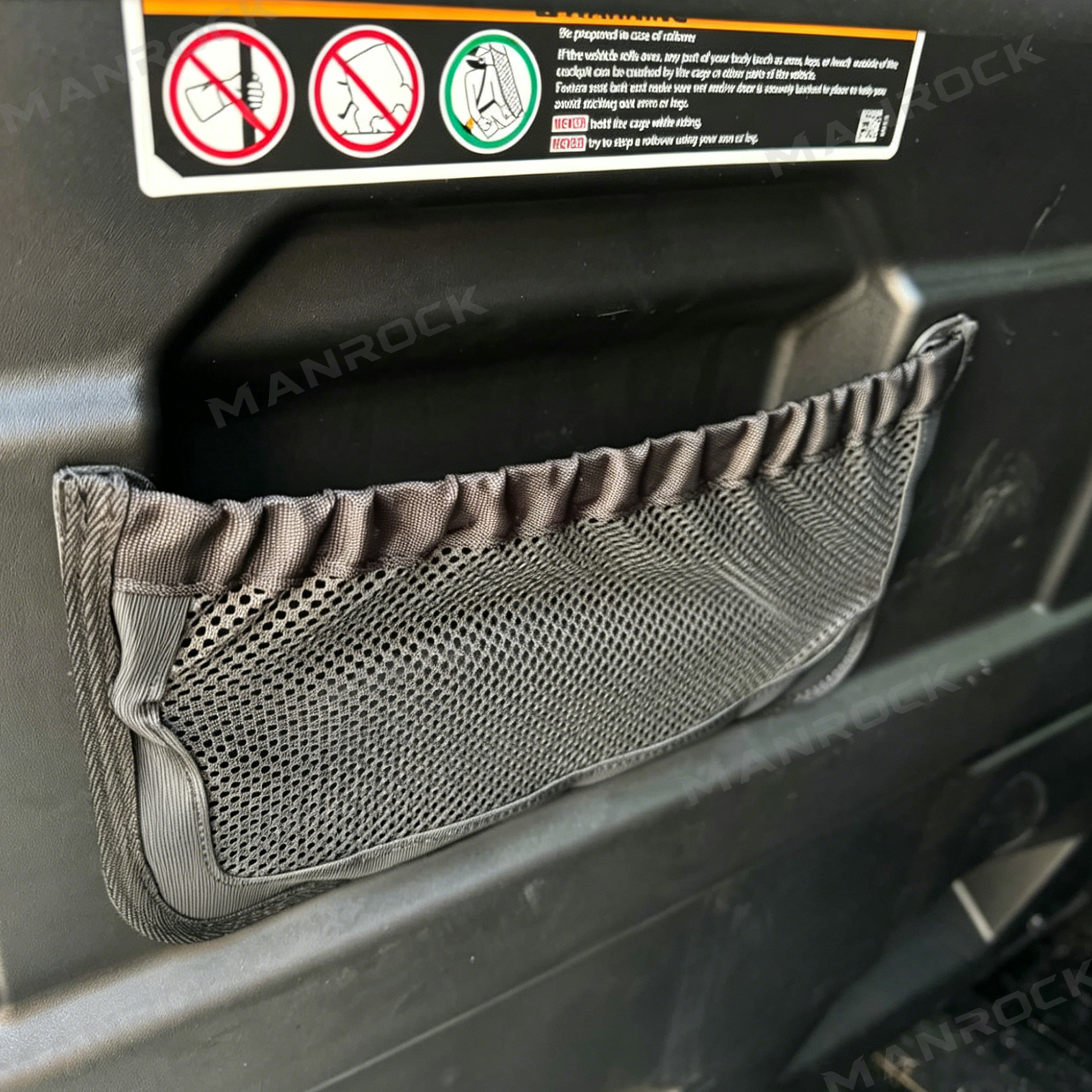 UTV Rear Backrest Storage Nets Backseat Organizer 2PCS for Can-Am Defender Max