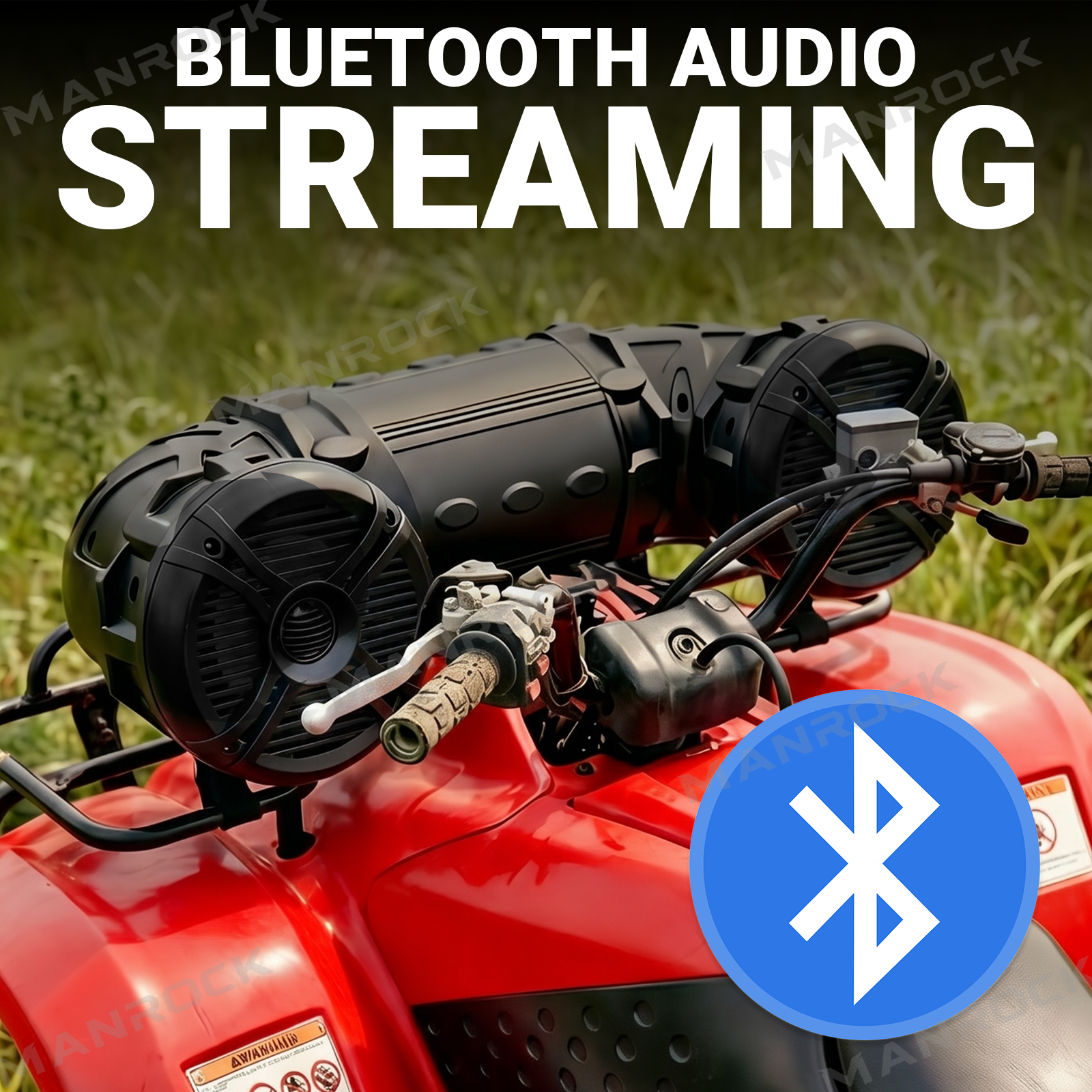 ATV/UTV 6.5‘’ Sound Bar 20 RGB Light Modes Speaker Sound System with Powerful Tweeters