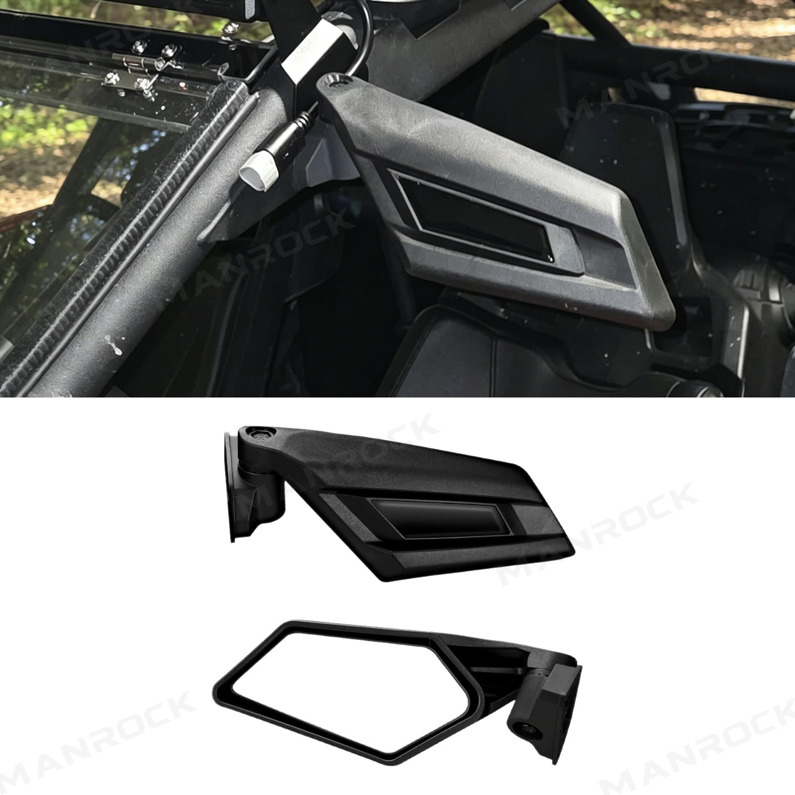 UTV Side Mirrors Folding Adjustable Side View Mirrors with Blind Spot Mirrors 2PCS for Can-Am Maverick X3 / X3 Max