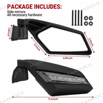 UTV Side Mirrors with LED Turn Signal Light Folding Rear View Mirror with Lights for Can-Am Maverick X3 / X3 Max