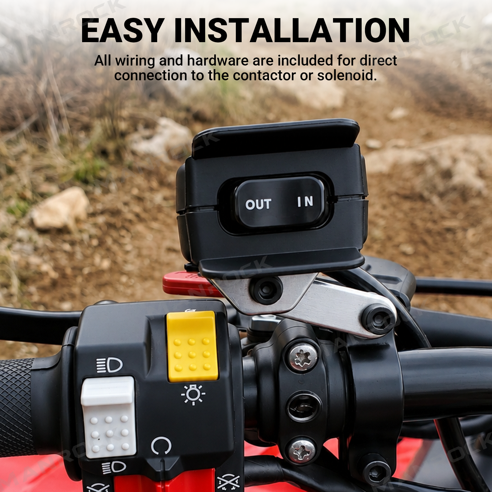 12V Handlebar Winch Switch Rocker Switch Kit Universal Fit for UTV / ATV