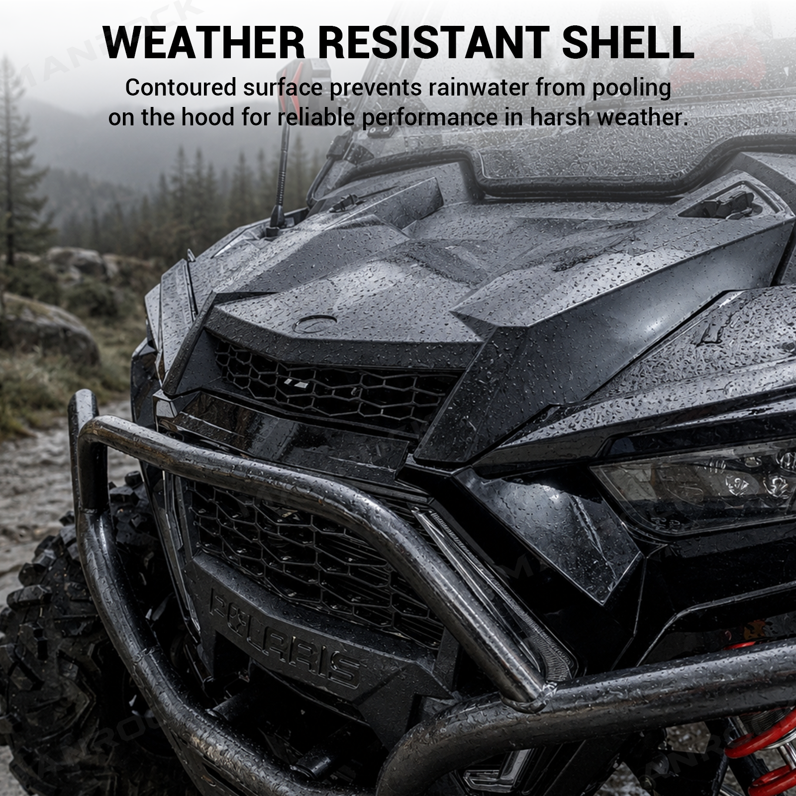 UTV Hood Scoop ABS Air Intake Cover Replacement for Polaris RZR