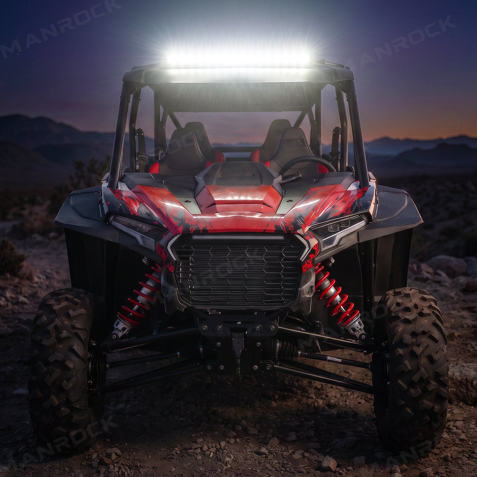 Manrock UTV 31" LED Light Bar with White DRL Spot Flood Combo Beam Universal Fit for 1.5"-2" Roll Bars