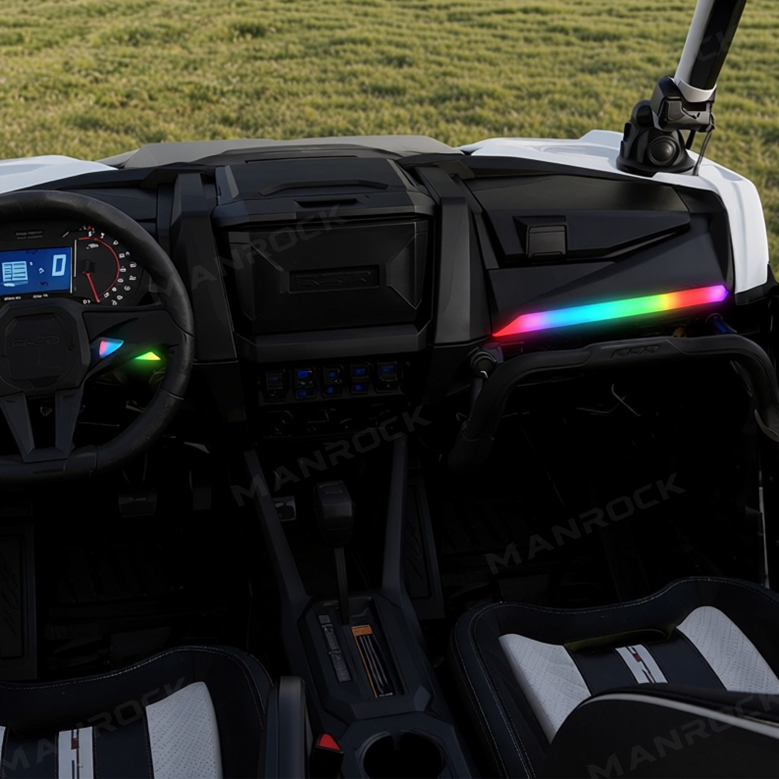 UTV 15" Dash Lights RGB Chasing Dashboard Light Bar Fit for Polaris RZR