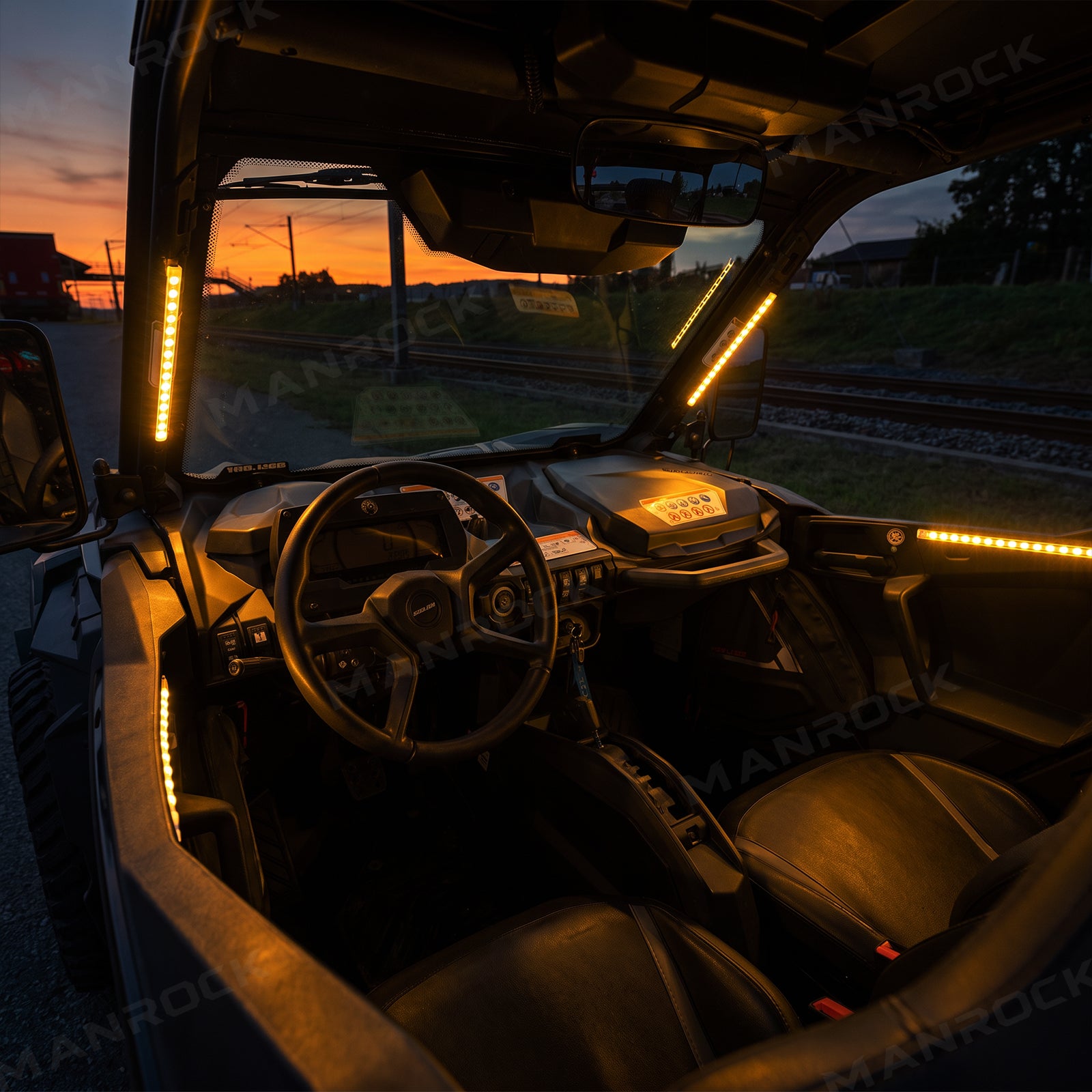 Manrock RGB Interior Light Strips LED Accent Lighting Kit Universal Fit for UTV / ATV