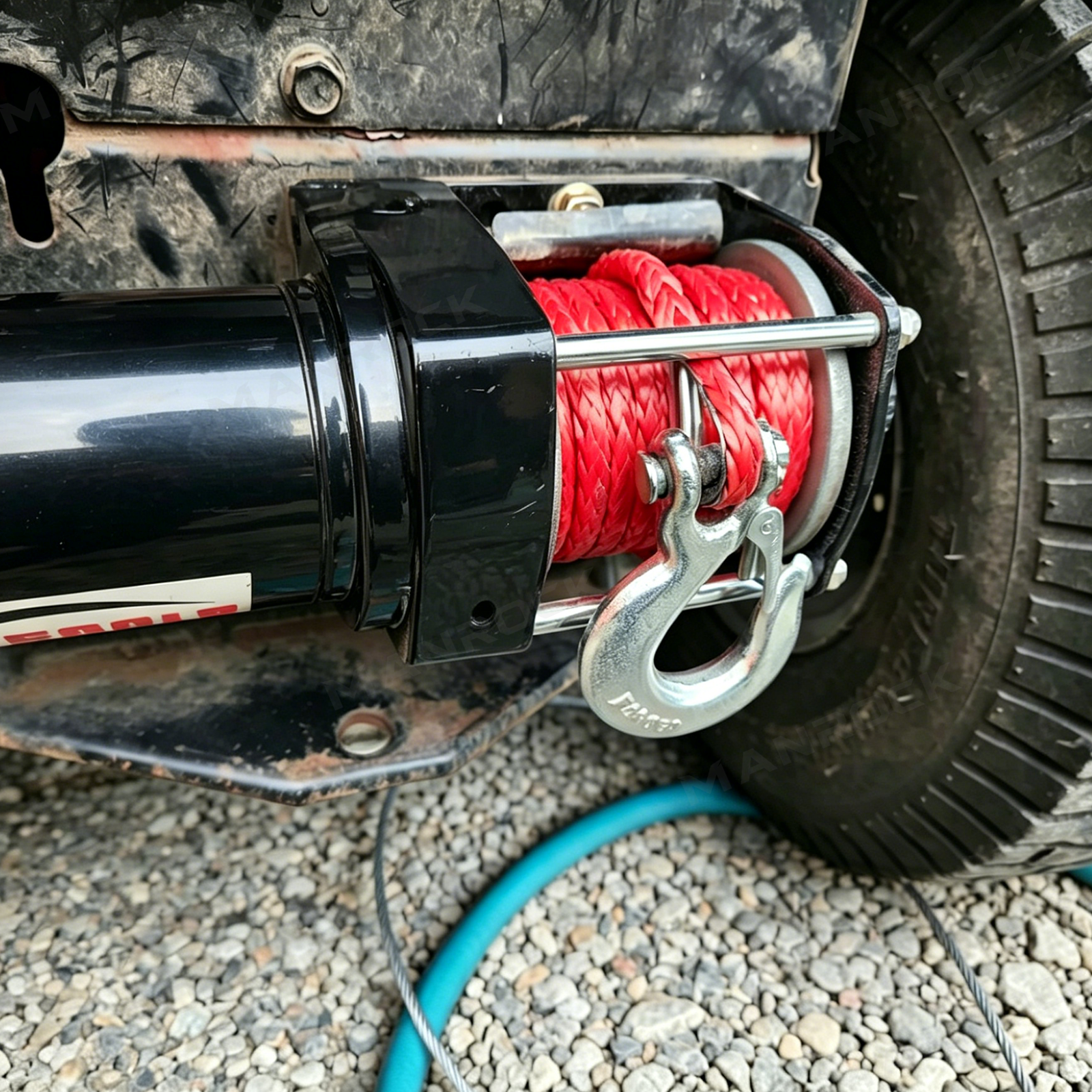 Synthetic Winch Rope Line Cable 1/4" × 50 Ft Universal Fit for UTV / ATV