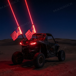 UTV ATV Laser LED Whip Lights RGB Whipless Flag Pole Light with Turn Signals 2PCS Universal Fit for 1.75"- 2" Roll Bars