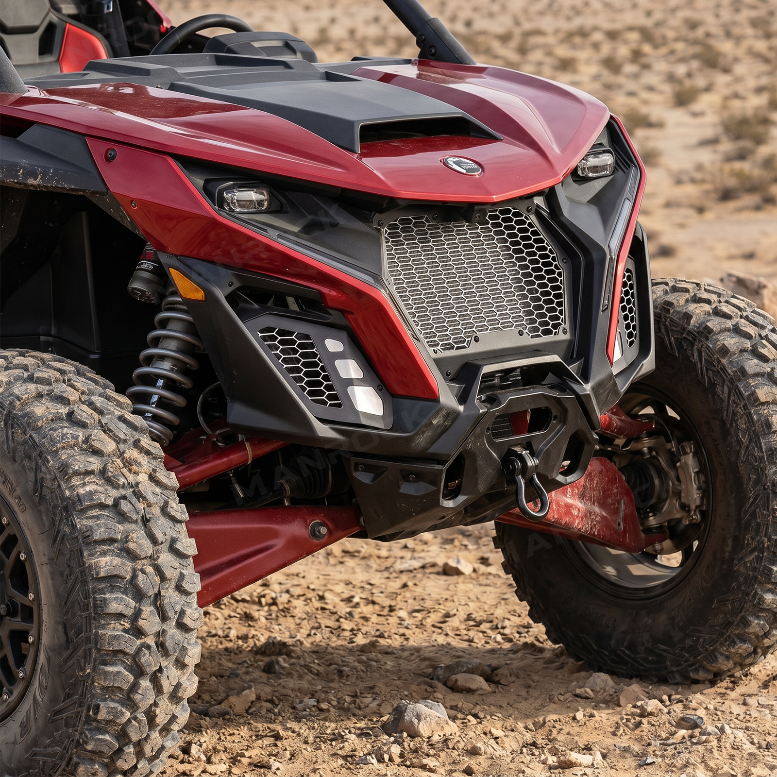 UTV Front Grille Aluminum Mesh Grille Protector Kit for Can-Am Maverick R