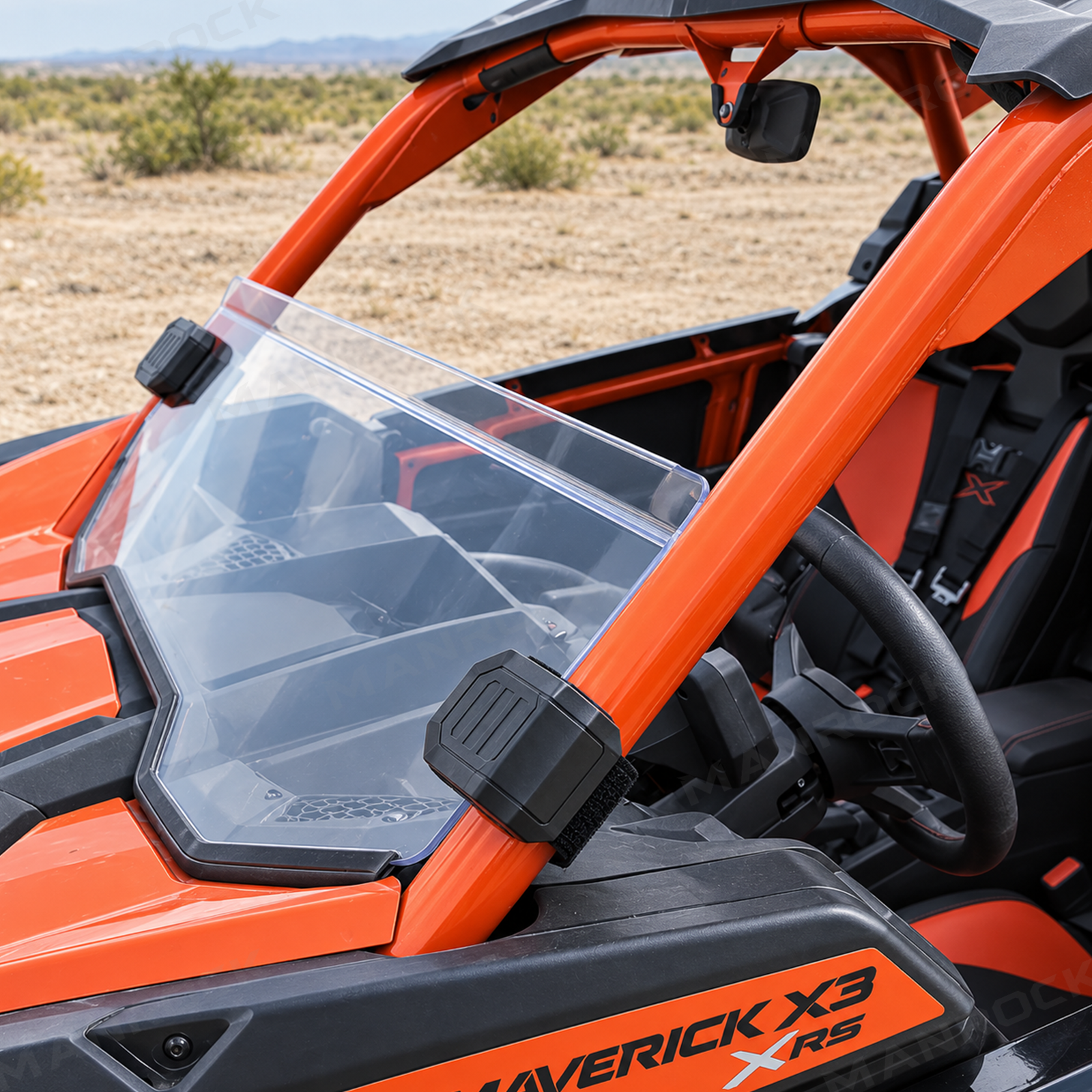 UTV Windshield Clamps Quick Release Mounting Straps 2PCS Universal Fit for 1.5"-2" Round Roll Bars