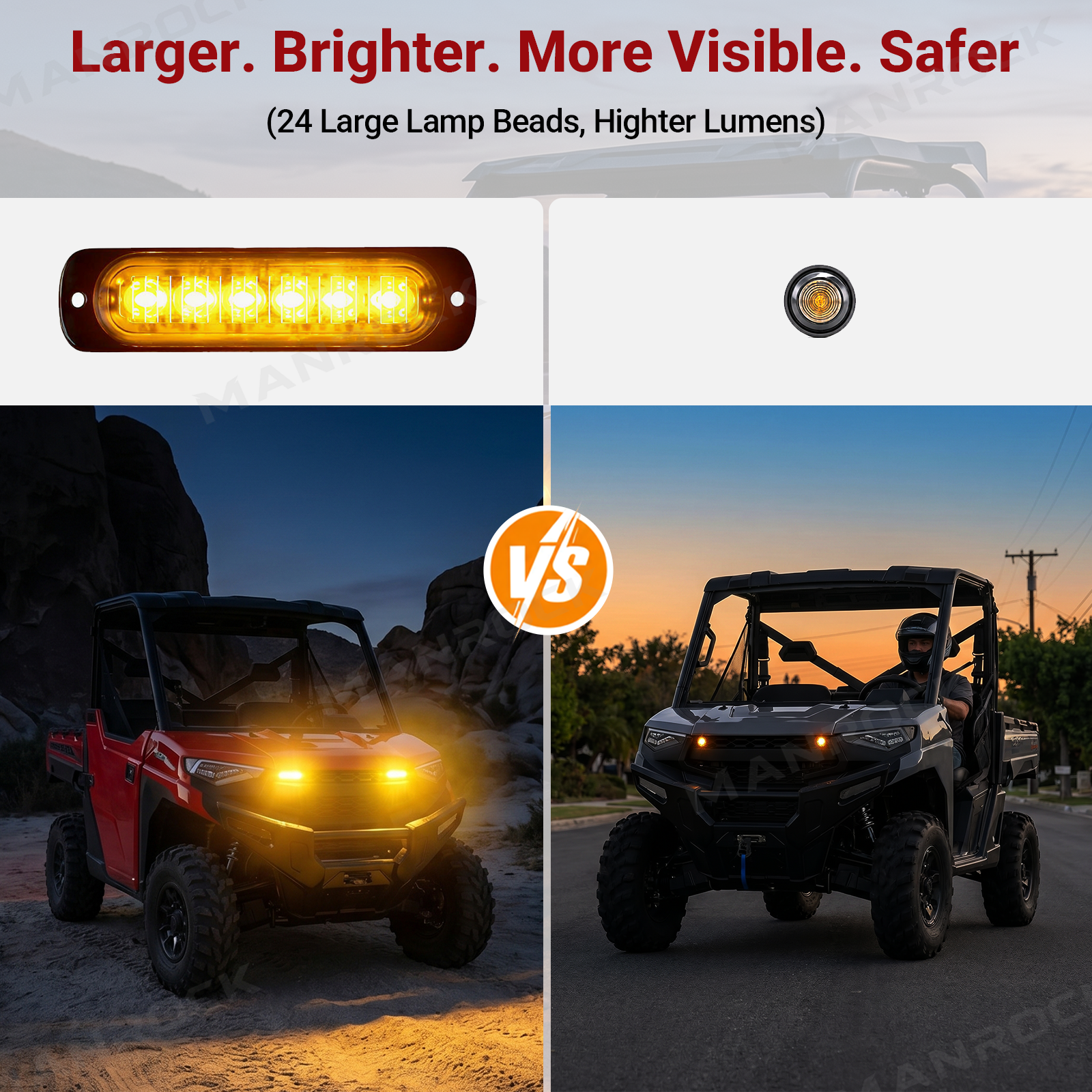 UTV ATV Turn Signal Kit with 110dB Horn Blinker Kit Universal Fit for Polaris / Can-Am / Teryx / CFMOTO