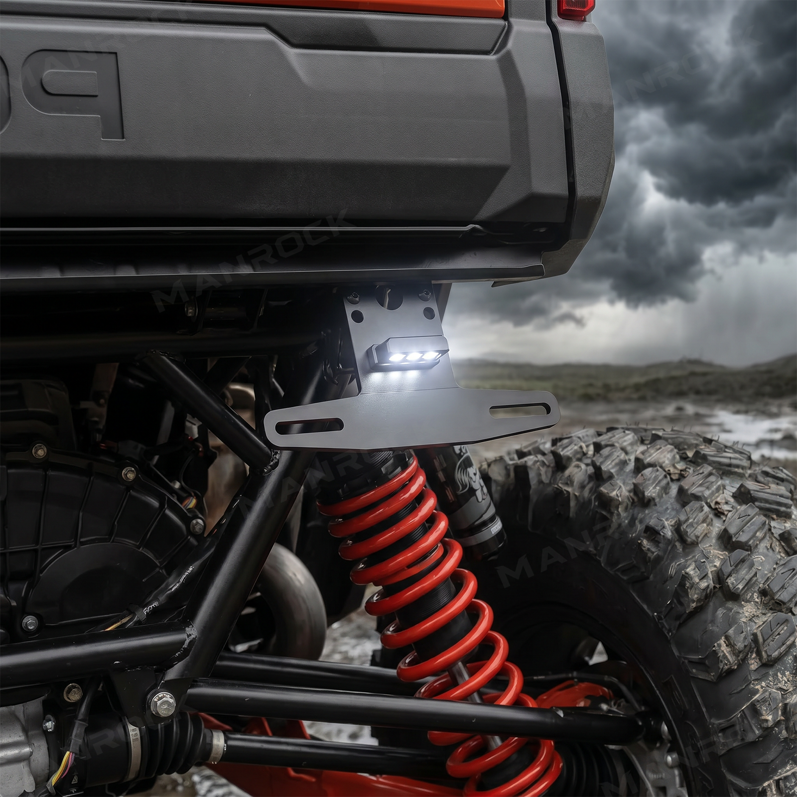 LED License Plate Holder with Light License Plate Bracket Universal Fit for UTV / ATV