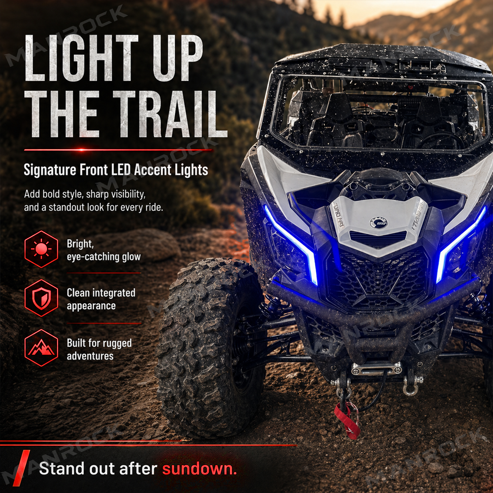 RGB Fang Lights with APP+RF Remote Control LED Turn Signal Lights for Can-Am Maverick X3 / X3 Max