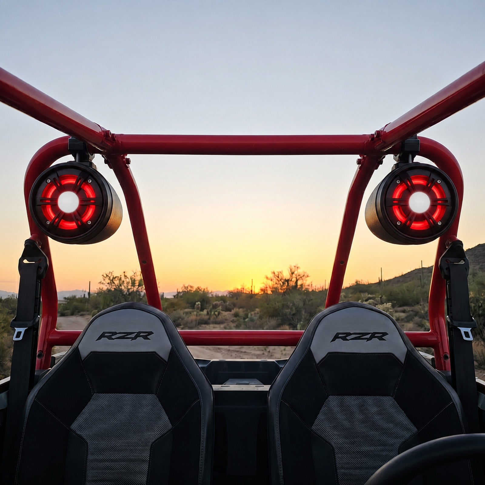 4" Marine Tower Speakers Bluetooth Roll Cage Speakers with RGB Lights 2PCS Universal Fit for UTV / ATV