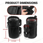 UTV Cup Holder Fabric Drink Holder with Mesh Pocket Universal Fit for 1.5"-2" Roll Cage