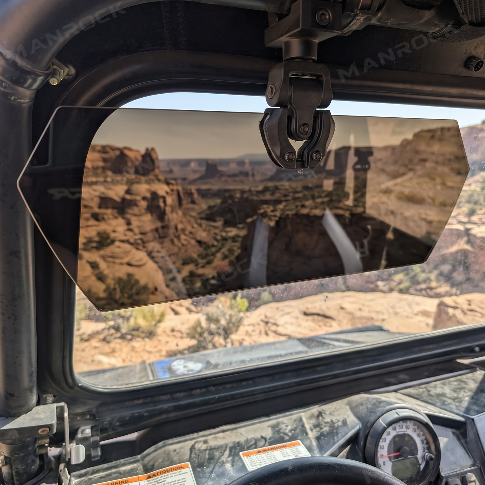 UTV Sun Visor Foldable Anti-Glare Sun Shade Universal Fit for 1.5"-2" Roll Bars