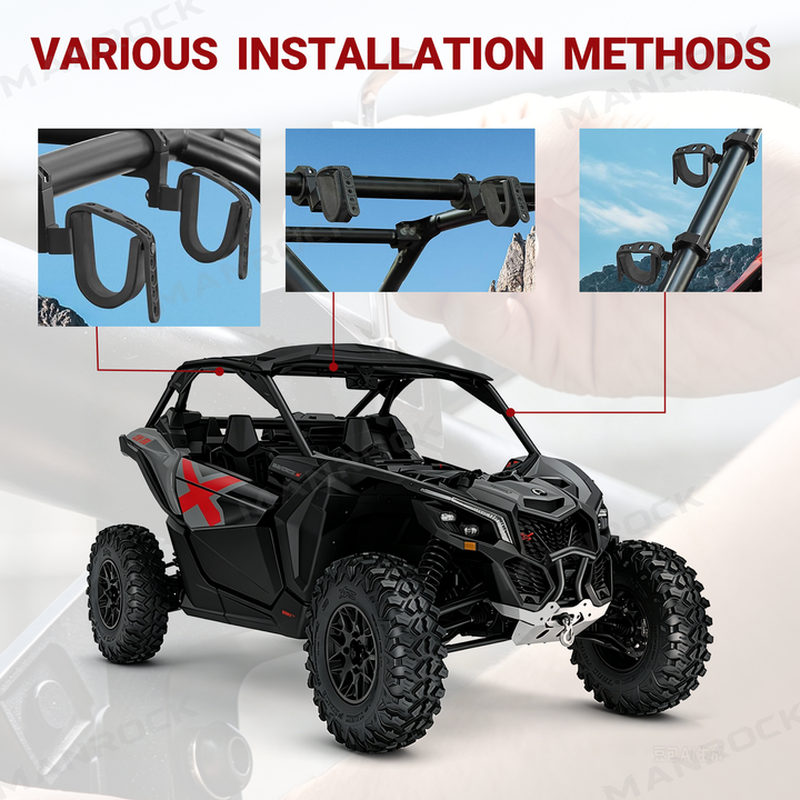 UTV ATV Gun Holder Adjustable Hunting Tool Holder Rack 2PCS Universal for 1.75"- 2" Roll Bars