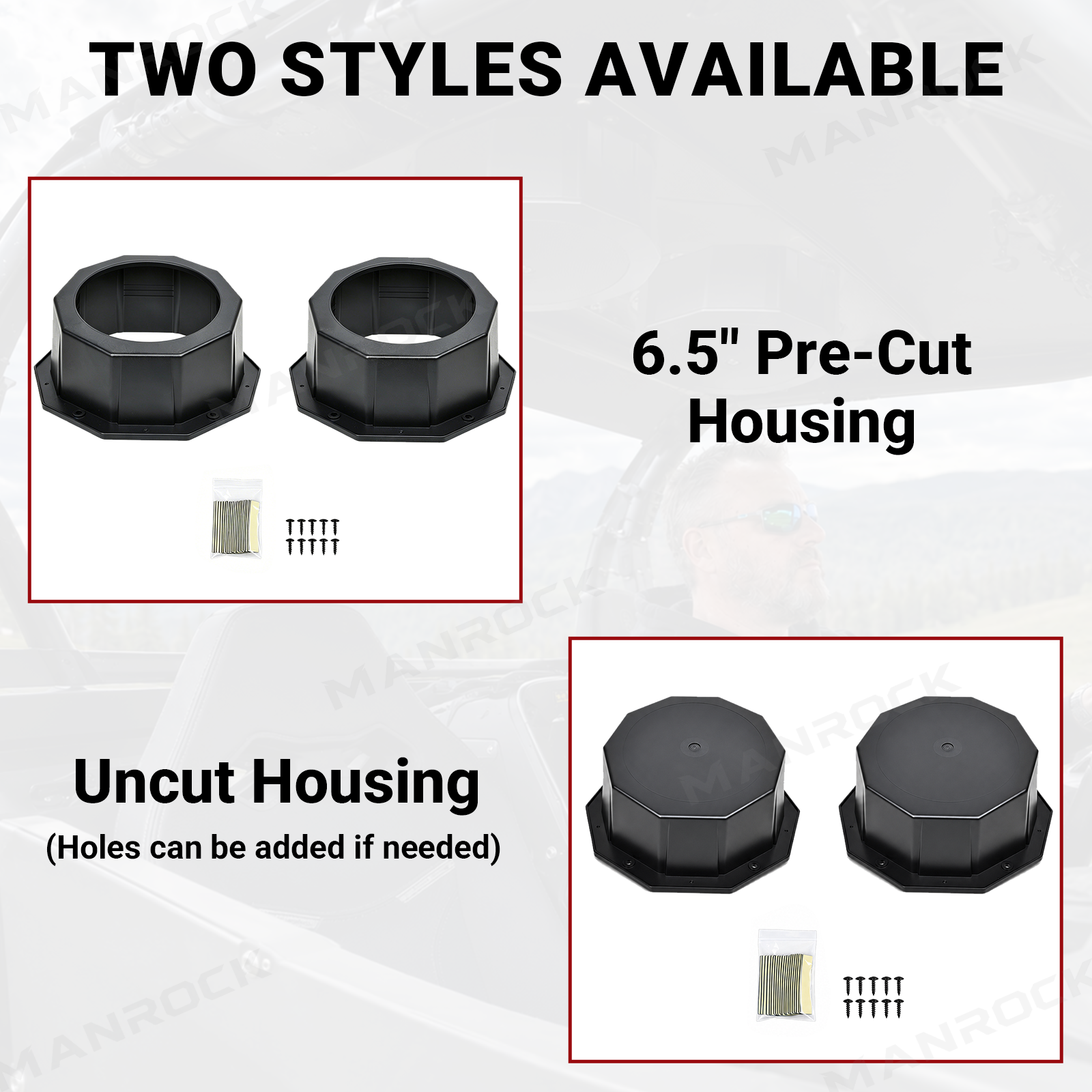 UTV Speaker Pods 6.5" Speaker Enclosure Universal Fit for Polaris / Can-Am / Honda / Kawasaki