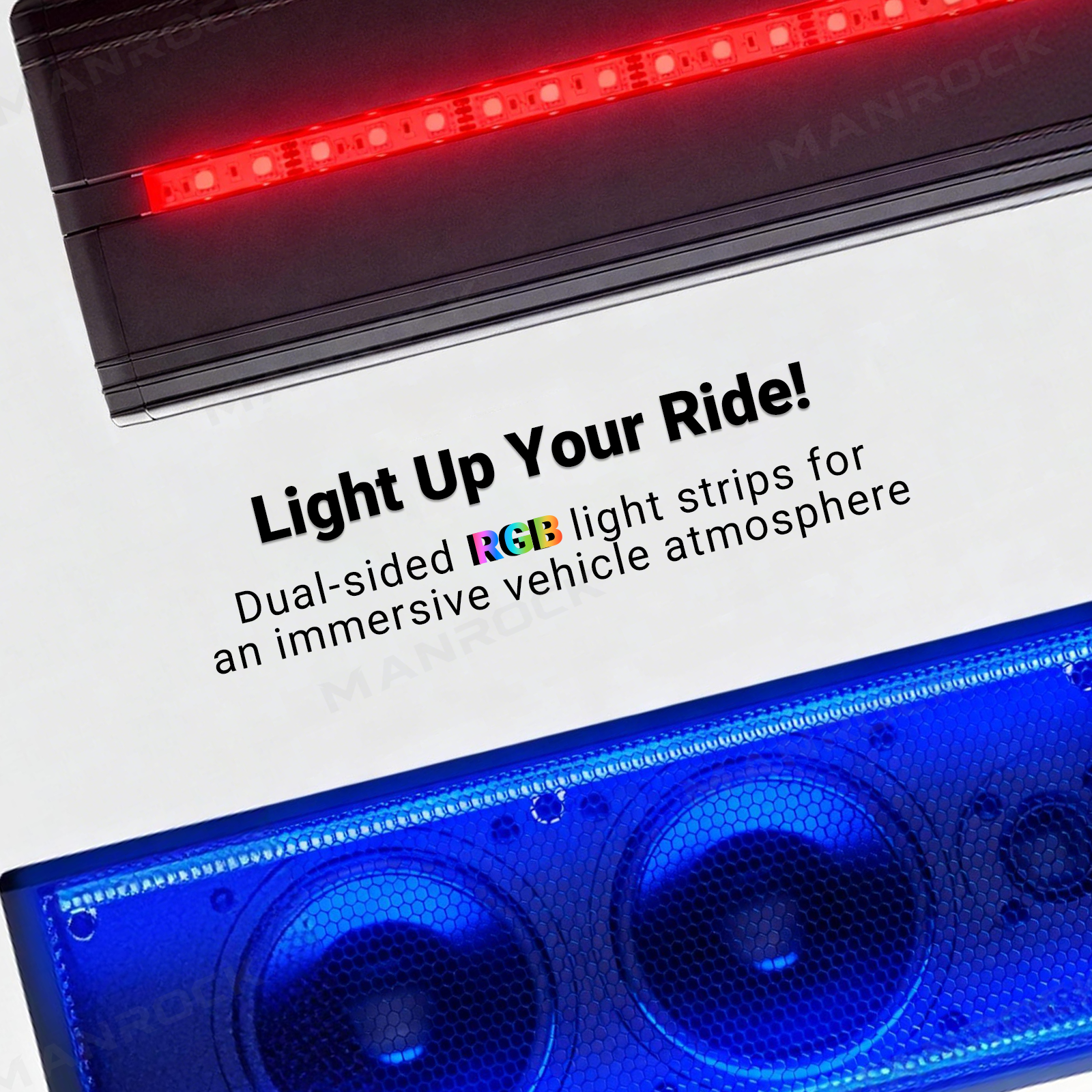 6 Speaker 26'' RGB Sound Bar Audio System for Can-Am Maverick X3/ Polaris RZR, Fits 1.75-2.25in Roll Cage